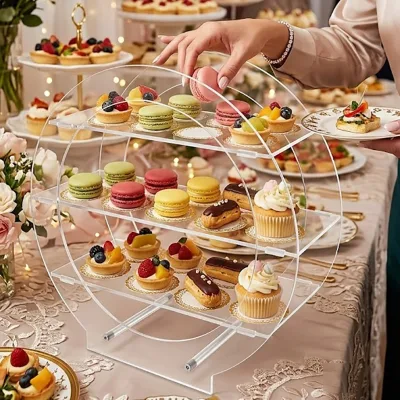 Transparent Acrylic Dessert Display Stand for Cupcakes Mousses Other Sweetsperfect Holiday Entertaining Model