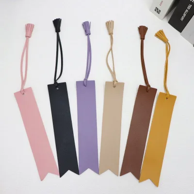 Hot-selling PU Tassel Book Mark with Hanging Strap Fashion Page Corner Bookmark Reusable Reading Page Marker for Book Lovers