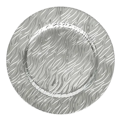 2024 Wedding Event Party Rental Glass Decorative Plate Round Silver Chargers Plate