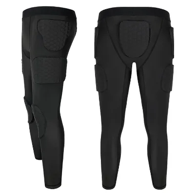 Soccer Basketball Paintball Hockey Mens Padded Compression Pants Football Athletic Leggings Protective Padded Girdles Pant