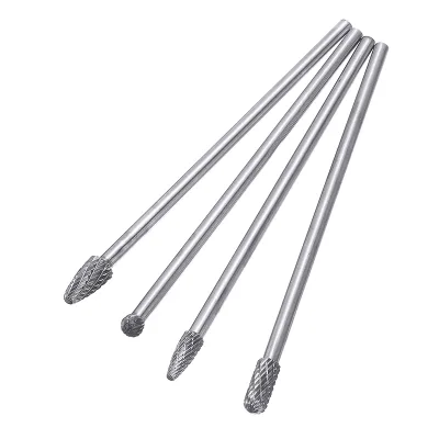 1/4" Extra Long Rotary Burr Bit Tool 6'' Carbide Burr Rotary Burr File Drill Bits Set Durable for Metal Milling Engraving Cutter