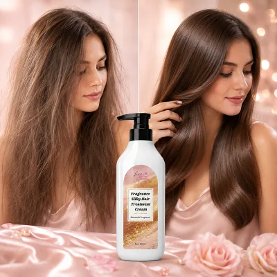 X 400ml Fragrance Silky Hair Treatment Cream, Private Label Nourishing Shiny Hair Conditioner for Damaged Frizzy Hair