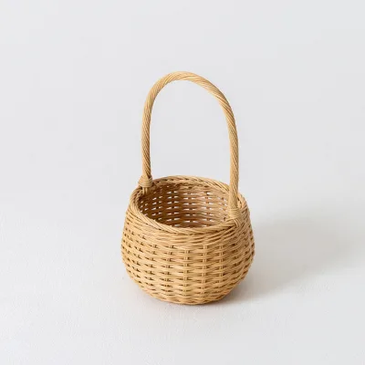 High-quality Small Vine Flower Basket, Retro Woven Willow Basket, Willow Strips With Handles