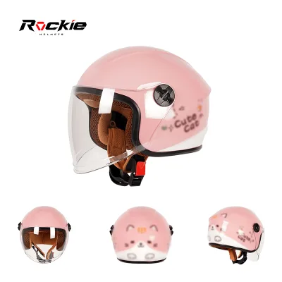 Cute Animal Kids Half Face Motorcycle Helmet DOT Approved Anti-scratch Polycarbonate Visor Children Safety Helmet