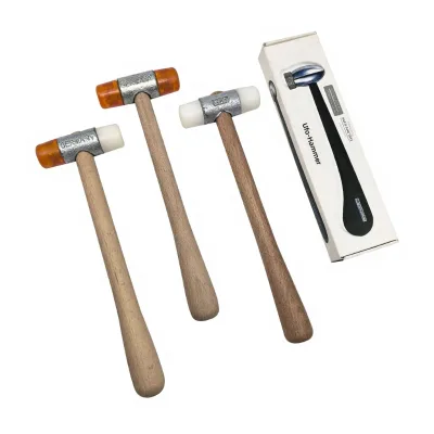 Solid Wood Mallet Interchangeable Heads Gold-Plated Platinum-Plated Shaping Hammer Seamless Dent-Removal Repair Tool for