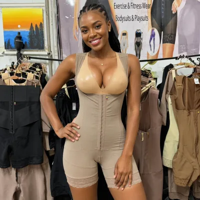 High Compression 1pc Casual Mesh Corset Body Shaper With Sponge Pad