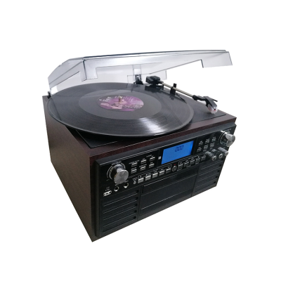 Retro Turntable Player, Phonograph with FM Radio,CD,cassette Player