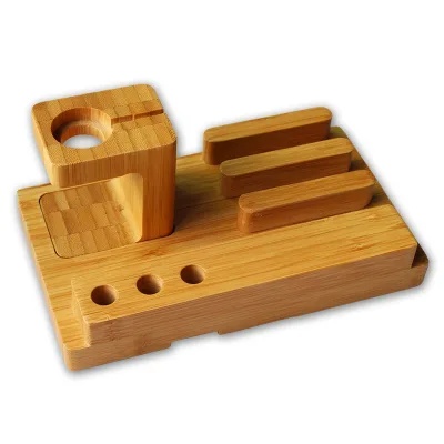 Multifunctional Bamboo Phone Holder Cushion Watch Holder Stand Mobile Phone Stand Wooden Creative Stand