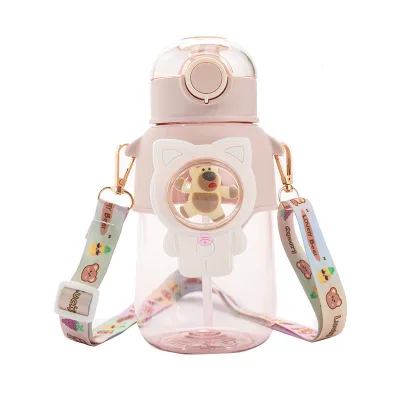 HY198 Children Cute Cup Squishy Child Water Bottles for Kids With Water Bottle With Straw