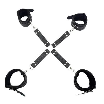 Women's Leather Reverse Cross Handcuffs Foot Cuffs SM Bound Couples Flirting Adult Sex Products