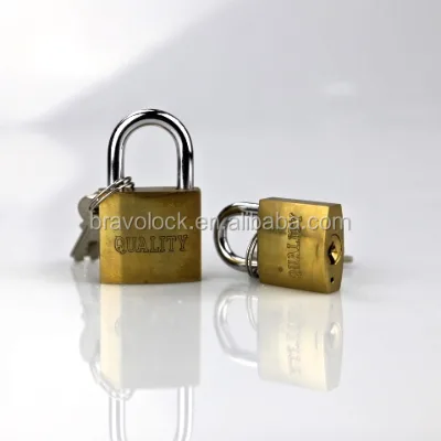 25mm High Glossy Brass Padlock for Luggage & Doors