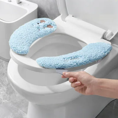 Cute Panda Soft Sponge Self-Adhesive Winter Warm Toilet Seat Cover Manufacturer | Factory Direct OEM/ODM Available 0 Fluorescent