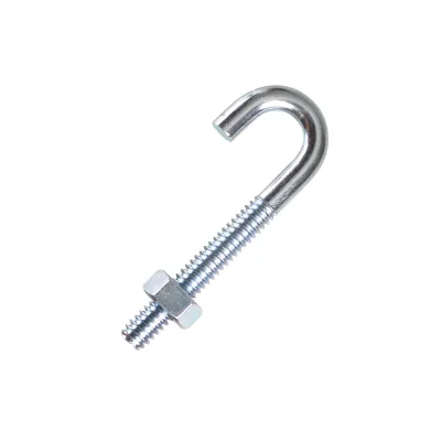 High Quality Zinc Plated Steel Iron Full Sizes Machinery Threads J Type Bolt j Bolt with Nut