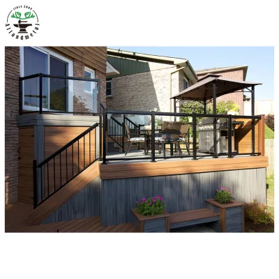 Durable and Stylish Aluminum Base Railing for Your Outdoor Space Balcony Deck Roof Frameless Glass Railing Handrail DIY Modular