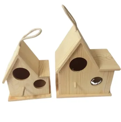 New Unfinished Solid Wood Bird House