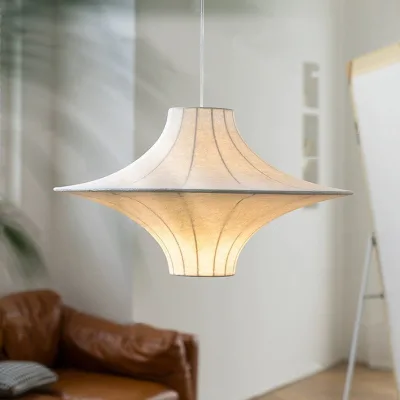 Wabi-Sabi Simple Japanese Style Medieval Flying Saucer Silk Chandelier For B&B Restaurant Living & Bedroom-Versatile Design