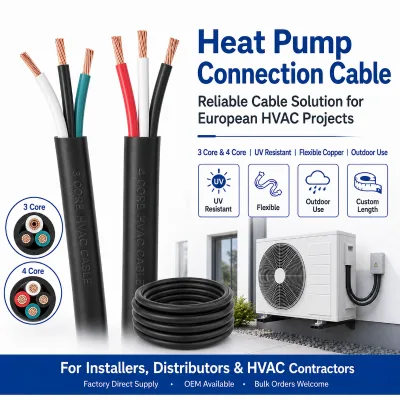Heat Pump Connection Cable H07RN-F H05VV-F 3G1.5 4G1.53 G2.5 4G2.5 Flexible Copper Air Conditioner Parts