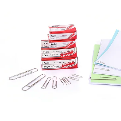 Foska Surprise Price Small Medium and Large Silver Round Nickel Metal Paper Clips for School Office Supplies with Good Quality