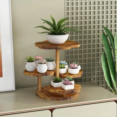 Wooden Multi-layer Pallet Storage Rack Cake Stand Desktop Sushi Dessert Tray Plate Multi-layer Cake Tray