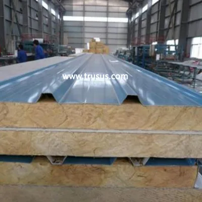 Trusus Hot Sale Modern Design Metal Sandwich Panel Iron Aluminium Rock Wool Board