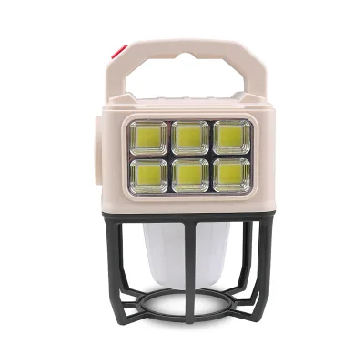 Solar Powered Camping Lantern White Warm Yellow Light 2400mAh Battery Power Bank Sunlight USB Charging Soft Floodlight Tent Lamp