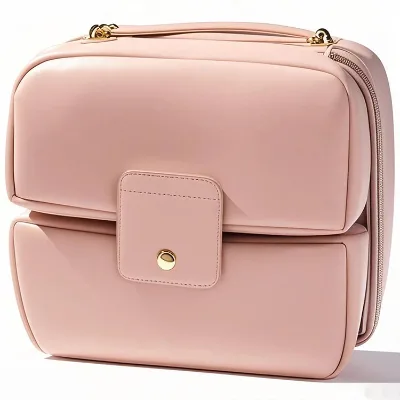 Newly Designed Luxury Large Foldable Waterproof Leather Travel Makeup & for Bag with Zipper Closure
