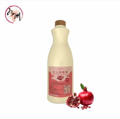 Red Pomegranate Slush Granita Syrup 1.2kg Bottle Halal Fruity Concentrate No Bad Aftertaste Jiuzhou for Commercial Frozen
