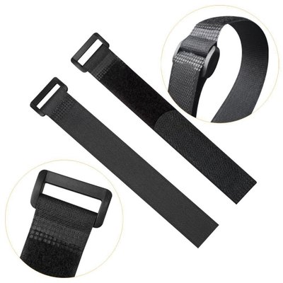 Adjustable Nylon Black White Hook and Loop Strap with Buckle Reusable Wrap Tape for Bundling Wires