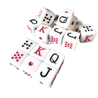 Wholesale 16mm D6 Custom White Ivory Acrylic Poker Dice Set 6-Sided with Custom Logo Hot Sale Bulk Game Dice