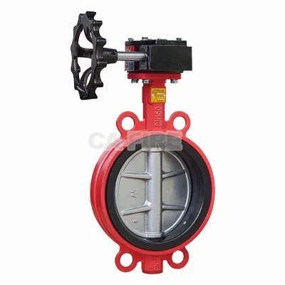 CA-FIRE Fire Protection Butterfly Valve Ductile Iron Grooved Type Worm Gear Operator Tamper Switch DN50-DN300 Red ZSXDF 1.6MPa