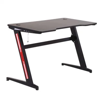 Simple Wood Steel L-shape Corner PC Desk Computer Gaming Desk