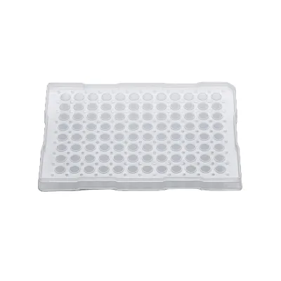 0.2mL Half Skirt PCR Plate, Compatible with ABI PCR Machines, Clear Polypropylene, DNase/RNase-Free, for QPCR & DNA
