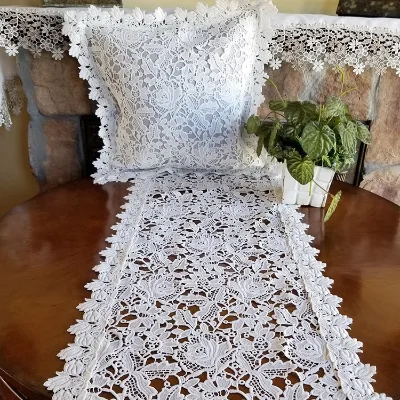 High Quality Tablecloth Embroidery Lace Border Rectangular Restaurant Tablecloth