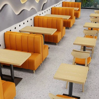 Modern Custom Made Restaurant Tables Wood Metal Dining Booth for Hotel Living Room Outdoor Hall Use