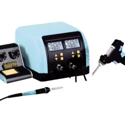 2 in 1 Soldering and Desoldering Station with Dual LCD Display Desoldering Gun and Soldering Iron