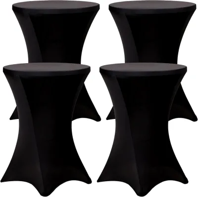 Woven Spandex Polyester Seamless Tablecloth for Party Outdoor Wedding-Elastic Stretch Bar Table Covers Customizable Size
