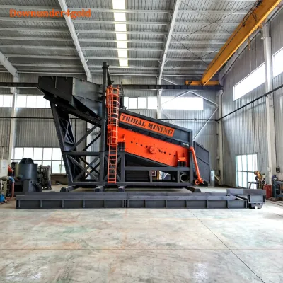 Low Maintenance Cost Mobile Gold Shaker Deck 500 Tons/Hour Automatic Gold Wash Machine with Anti Erosion for Riverbed Mining