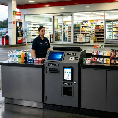 Touch Screen Smart Cash Register Machine Self Service Automatic Payment Counter System All in One POS Drawer for Gas Station