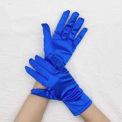 Festival Full Finger Performer Gloves Elastic Breathable Colorful Mitten Women Dance Cosplay Party Wedding Etiquette Satin Glove