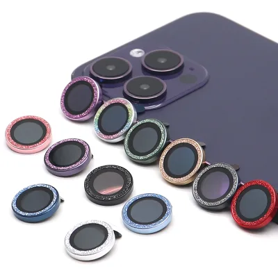 Wholesale & Full Cover with Diamond Design 9H Protective Tempered Glass Camera Lens Protector for iPhone 18Pro 17Pro 16Pro Max