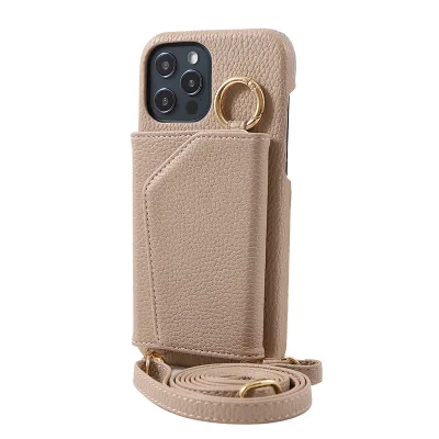 Ins Style Fashion Girls Straps Shoulder Holder Leather Crossbody Wallet Cell Phone Case for iphone 13 14 15 Pro in Stock