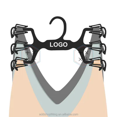 POM 28CM 6-Way Custom Logo High Quality Injection Plastic Clothing Organizer Hanger with Space Saving Design for Retail Use
