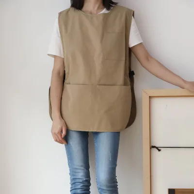 Japanese and Korean Style Craft Cooking Women Apron Work Waterproof Apron Smock Art Apron