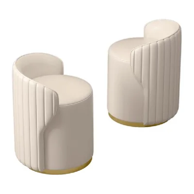 Modern Luxury Red Leather Dressing Stool Backrest Eco-Friendly Durable Customizable Size Makeup Chair for Bedroom Apartment