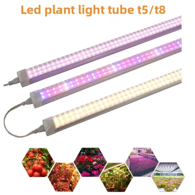 T5/T8 LED Indoor Waterproof Full-Spectrum Plant Grow Light for Flowers Seedlings Succulents