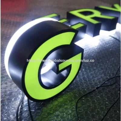 Customize size letters logo shop front wall signage display business building advertising LED illuminate indoor or outdoor signs