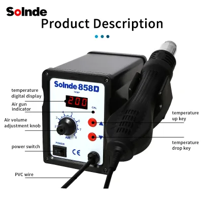 858D Digital Temperature Control Station air Chaud  SMD Hot Air Rework Desoldering Soldering Station for  Motherboard