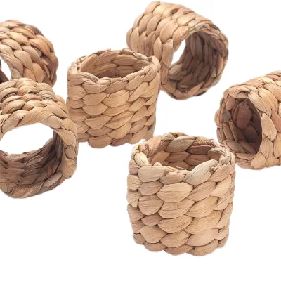Stocked Eco-Friendly Handmade Straw Woven Napkin Rings for Party Decoration