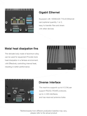 G26 Dual LAN Fanless Multi CPU I3 4030U I5 3317U I5 6200U I7 8550U RS232 RS485 GPIO MSATA Embedded Automation Control Host