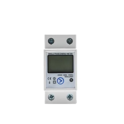 Single-Phase 220V LCD Digital Electric Wattmeter Resettable Zero kWh Voltage & Current Power Consumption Counter with Din Rail